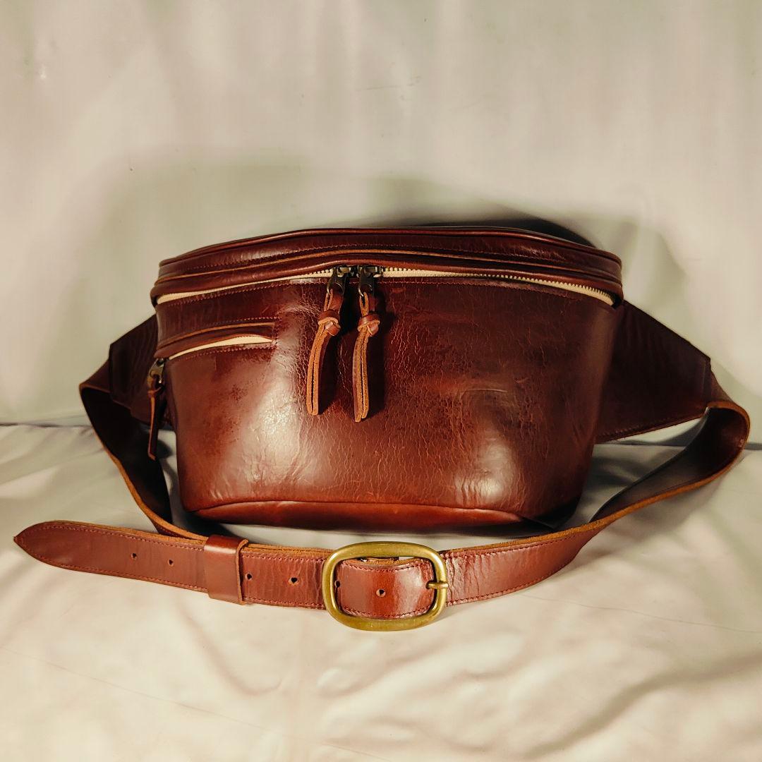 割引価格中【極上完売品】The child mind 高級極厚革ボディバッグ