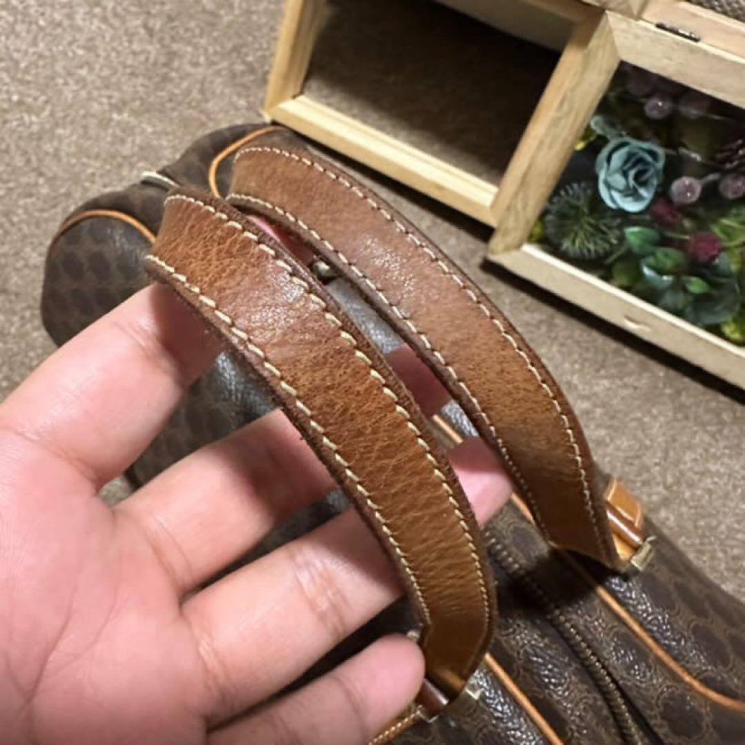 CELINE マカダム柄 ハンドバッグ ドラム型ミニボストンバッグ