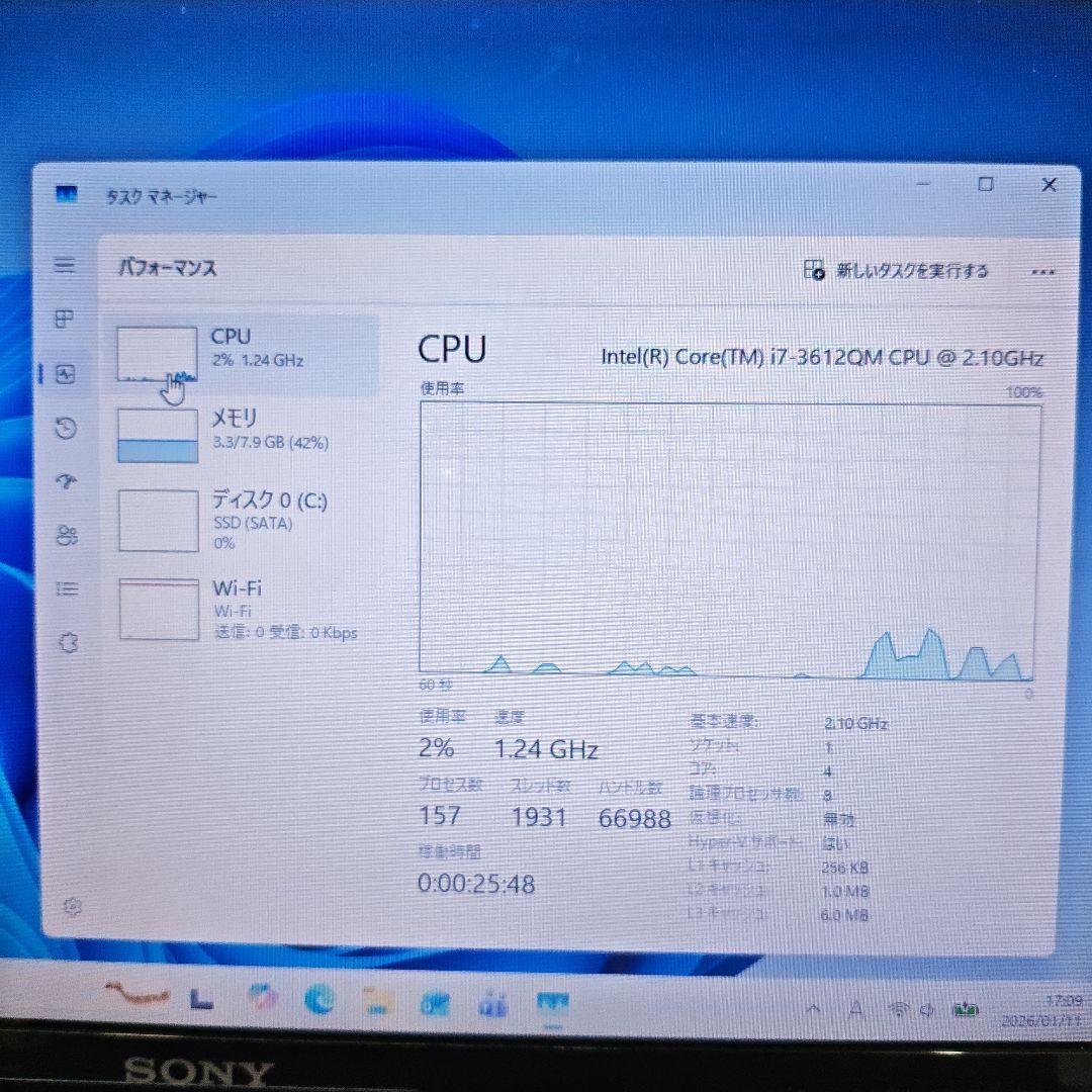 SONY VAIO 15インチノートPC Intel Core i7