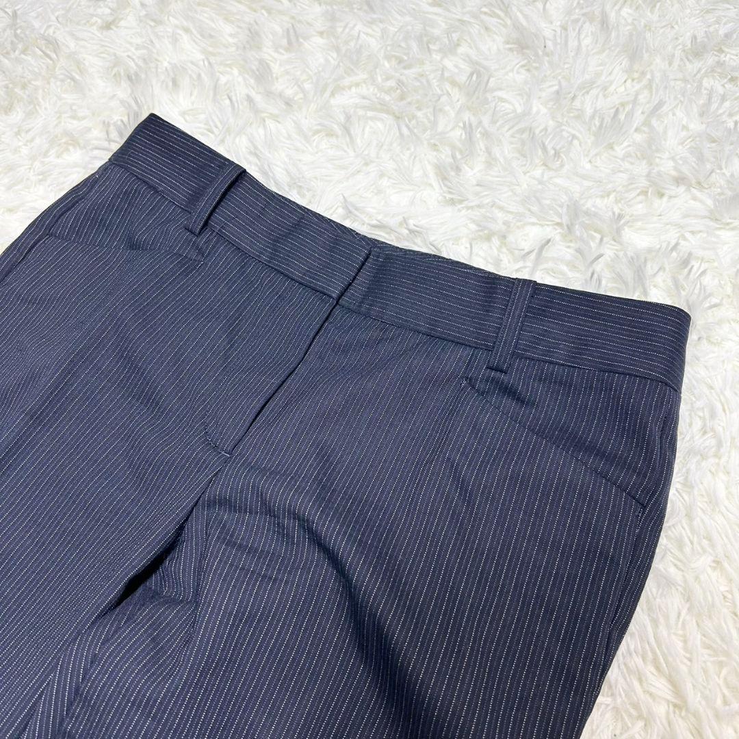 【美品】セオリーリュクス スーツ セットアップ ストライプ ネイビー シルク混