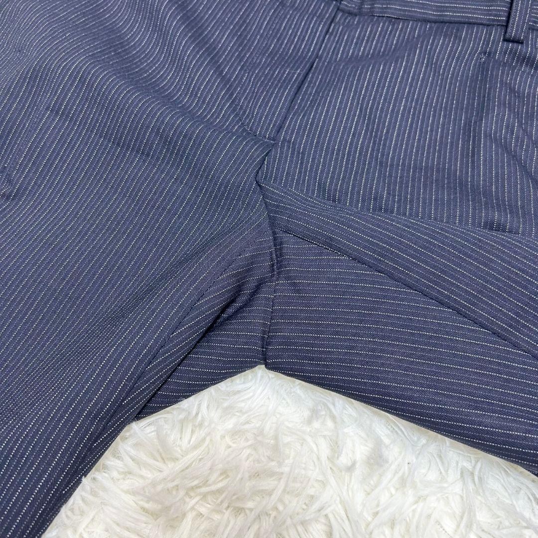 【美品】セオリーリュクス スーツ セットアップ ストライプ ネイビー シルク混