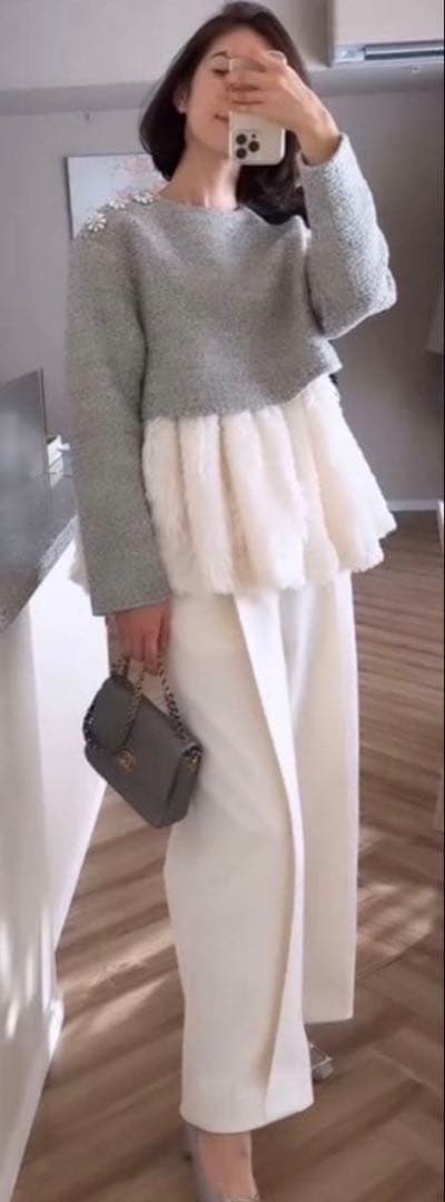 SEVENTEN セブンテン フェザーヤーンレイヤードウールトップスS