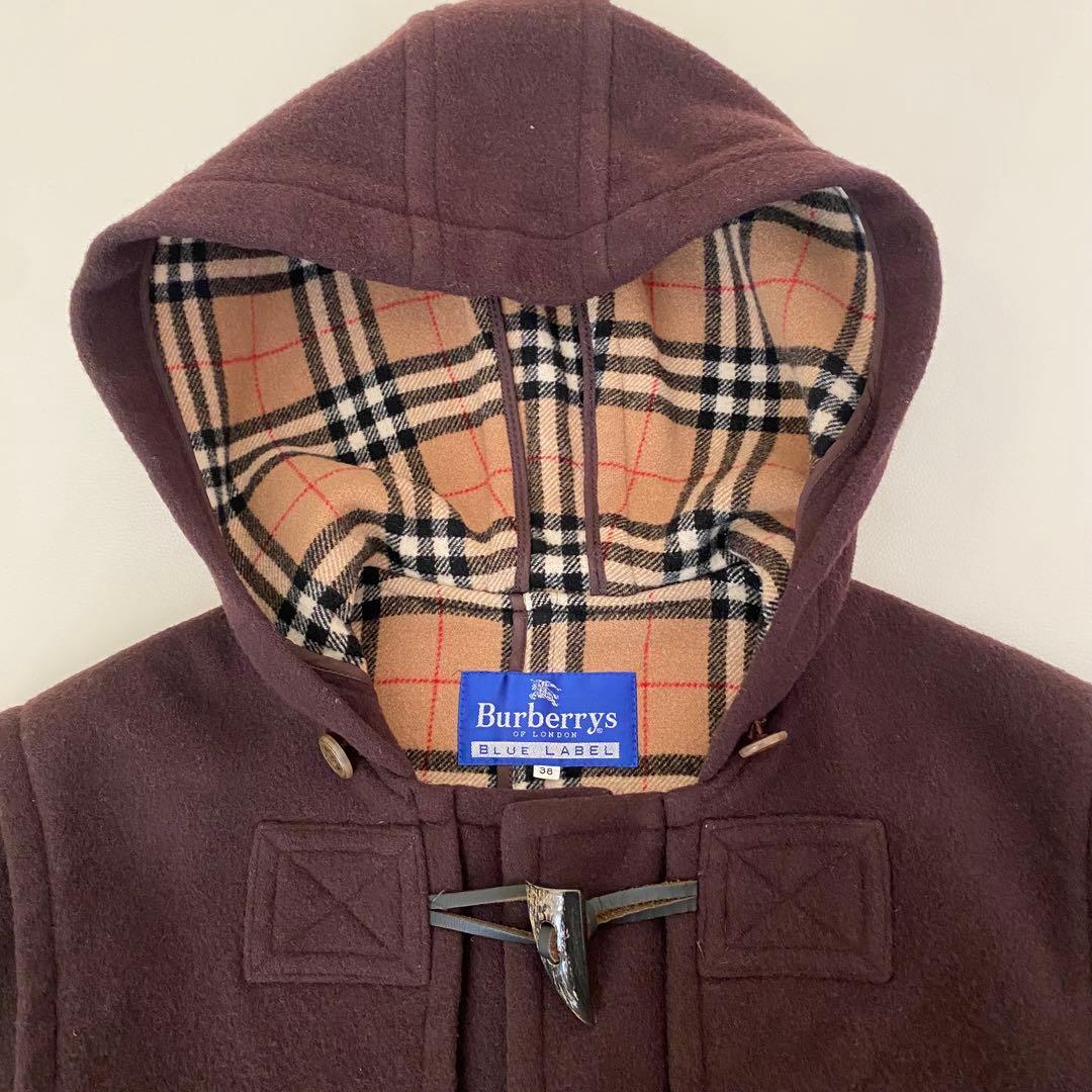 【美品】バーバリーブルーレーベル　ダッフルコート　トグルボタン　ロング丈　38