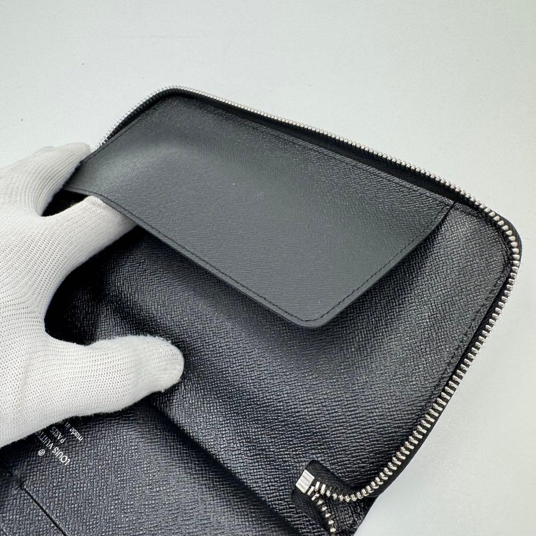 ルイヴィトン タイガ ジッピーオーガナイザー レザー ラウンド 長財布 黒