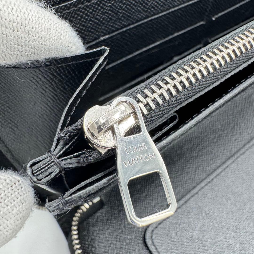 ルイヴィトン タイガ ジッピーオーガナイザー レザー ラウンド 長財布 黒