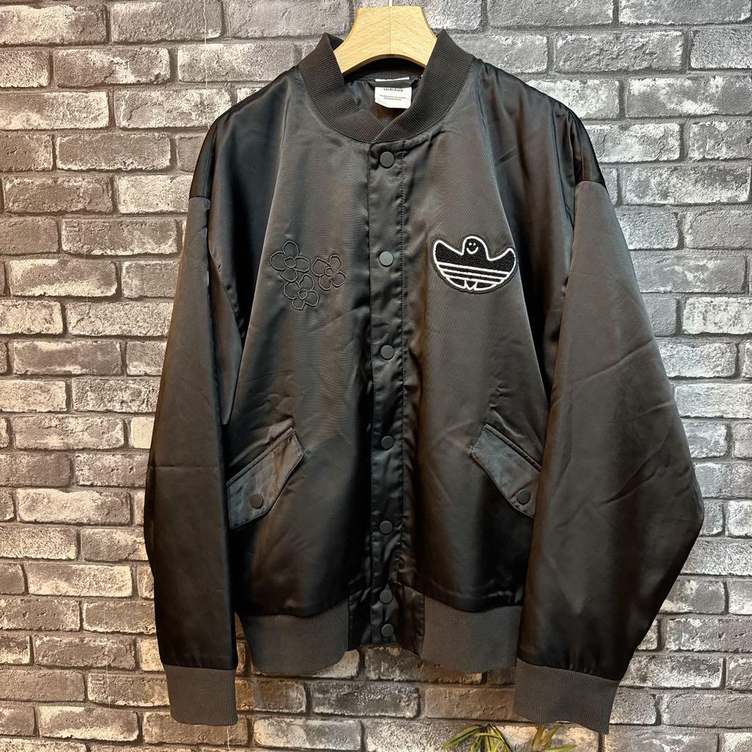 アディダス オリジナルス シュムーフォイル サテンボンバー 黒 L