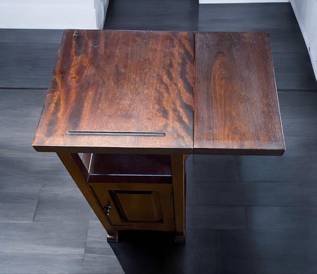 昭和レトロ★九州民芸家具　アンティーク電話台　飾り台　桜無垢材　欅材