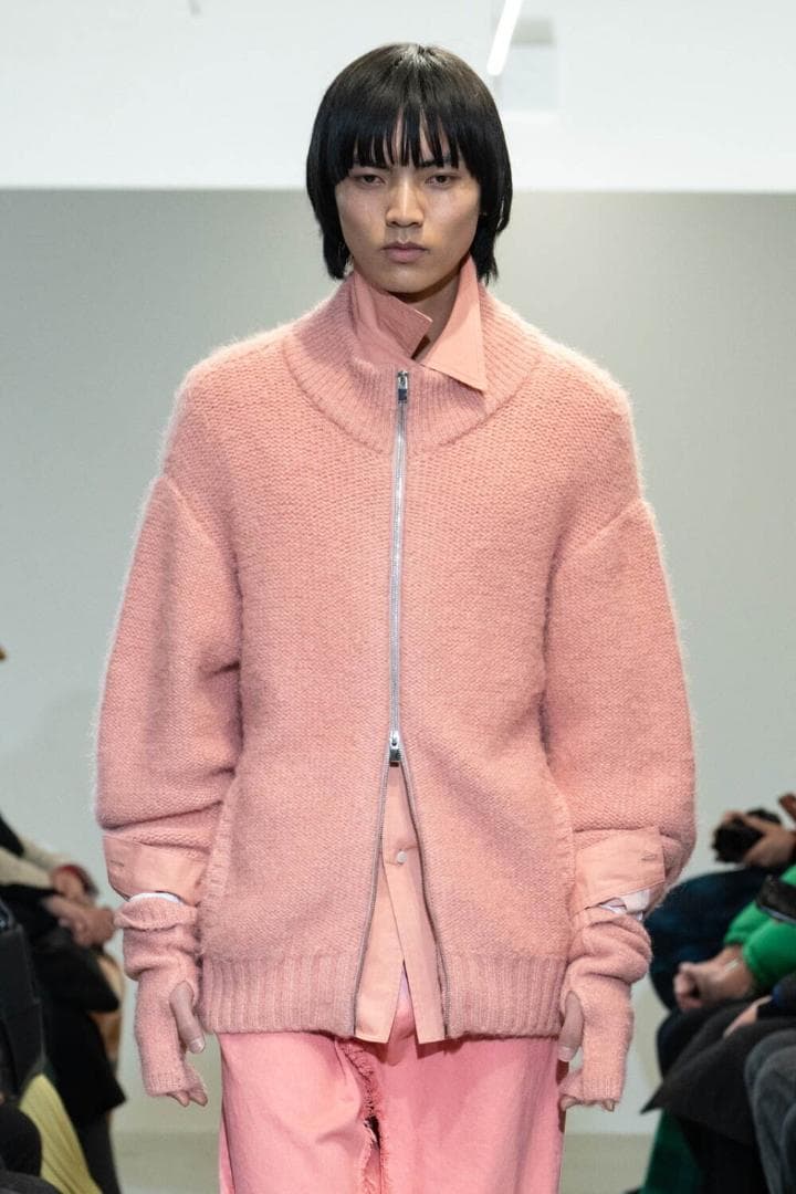 【 VEIN 】SHAGGY KNIT DS JACKET-PINK