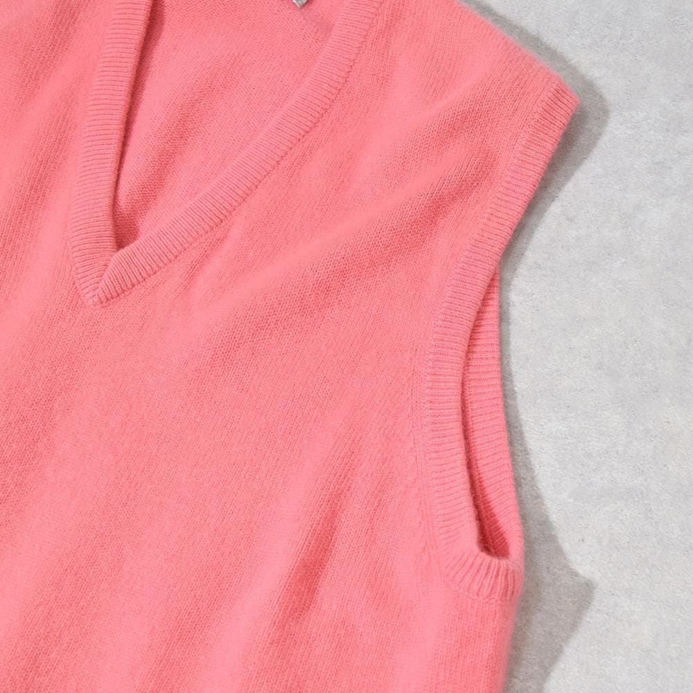 希少色 80s Ballantyne カシミヤ ニット ベスト 46 ピンク