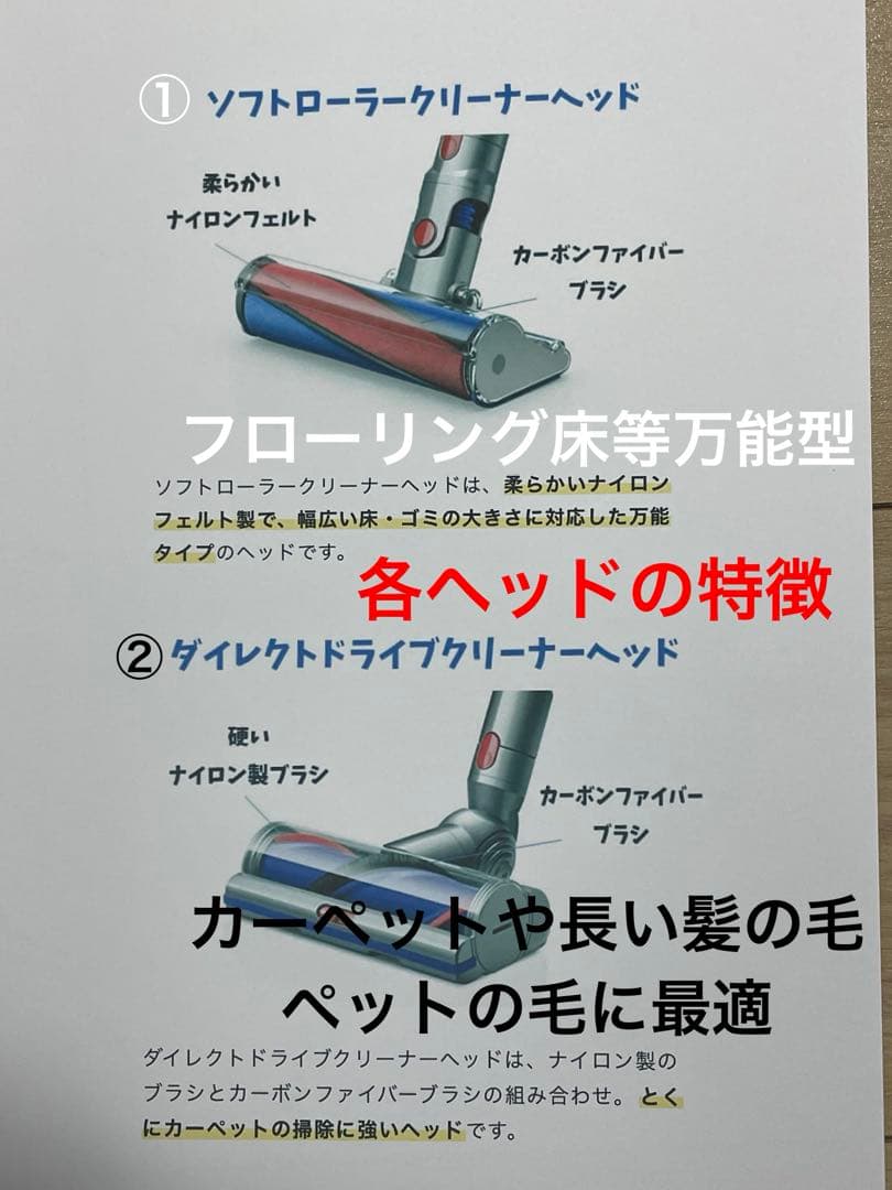 ダイソン ⑩V10SV12 新品パイプ 柔軟ノズル　２ヘッドから選択　パーツフル