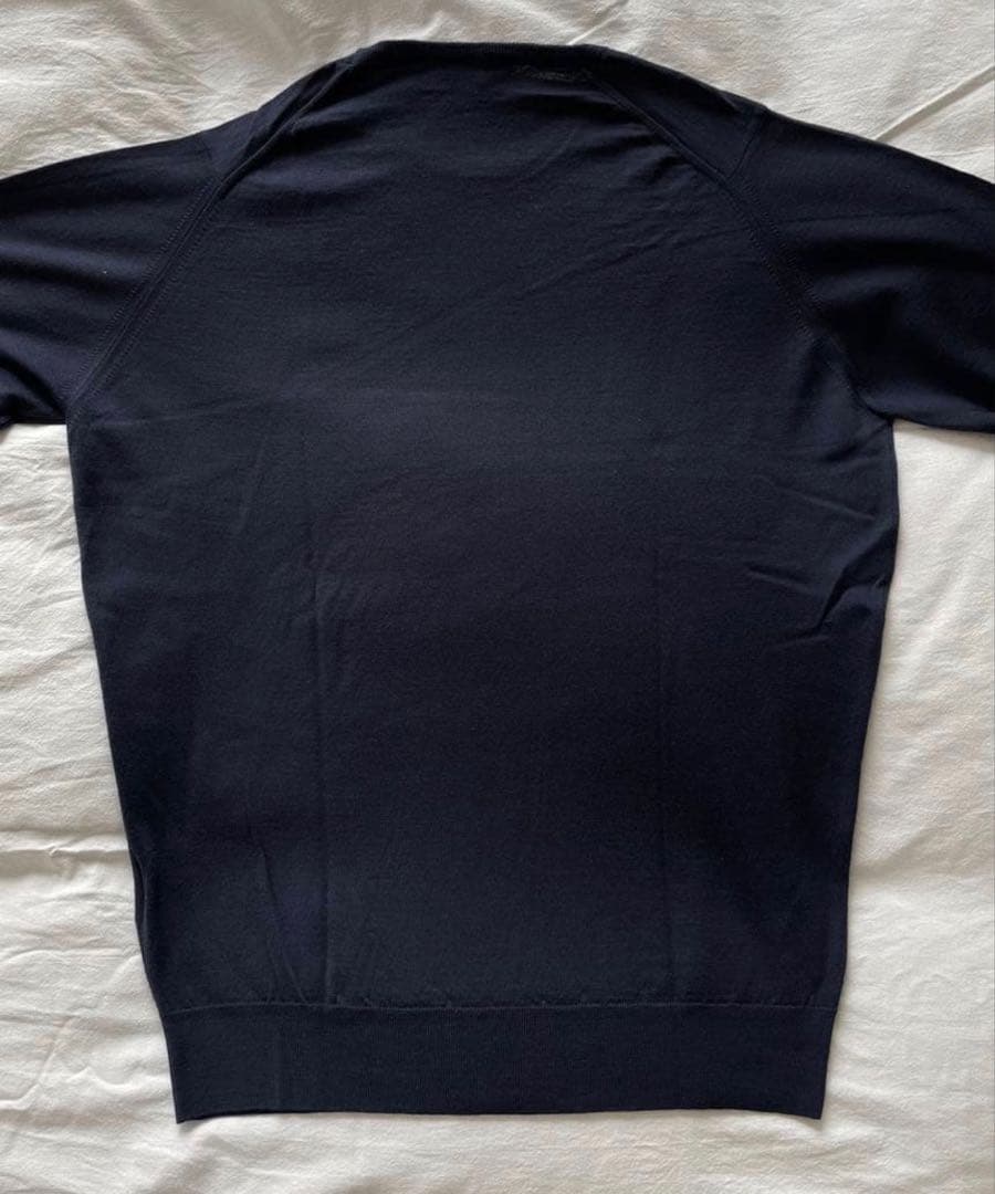 美品JOHN SMEDLEY ジョンスメドレー クルーネック ネイビー