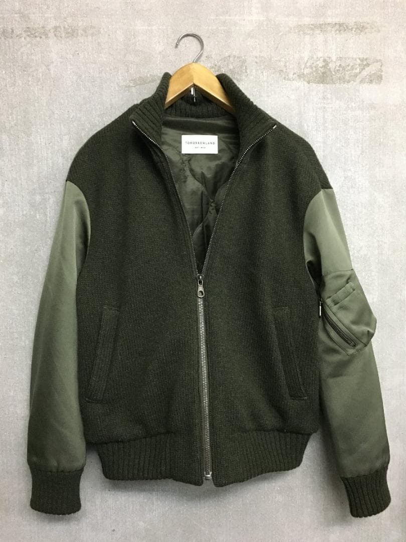 トゥモローランド 厚手 ニット切替 MA-1 ボンバー ジャケット