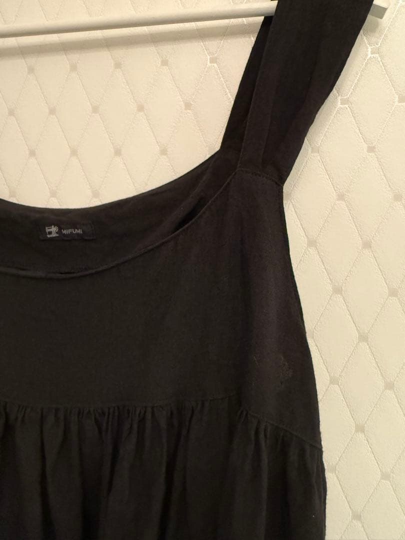 Mifumi リネン ワンピース コケットキャミワンピース　麻