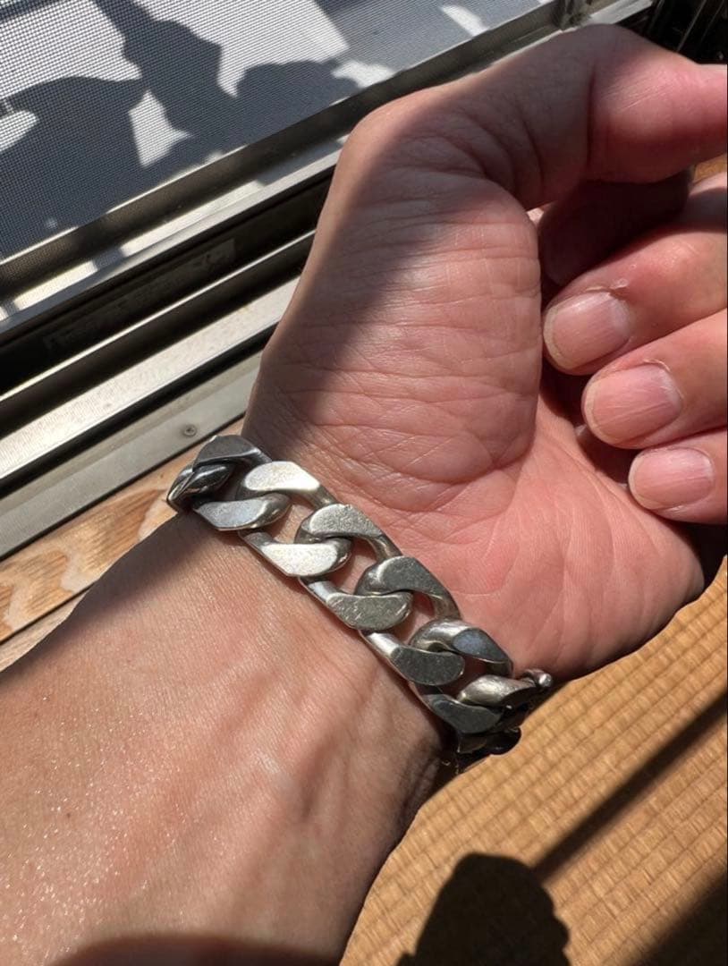 シルバー製 ヴィンテージIDブレスレット104g