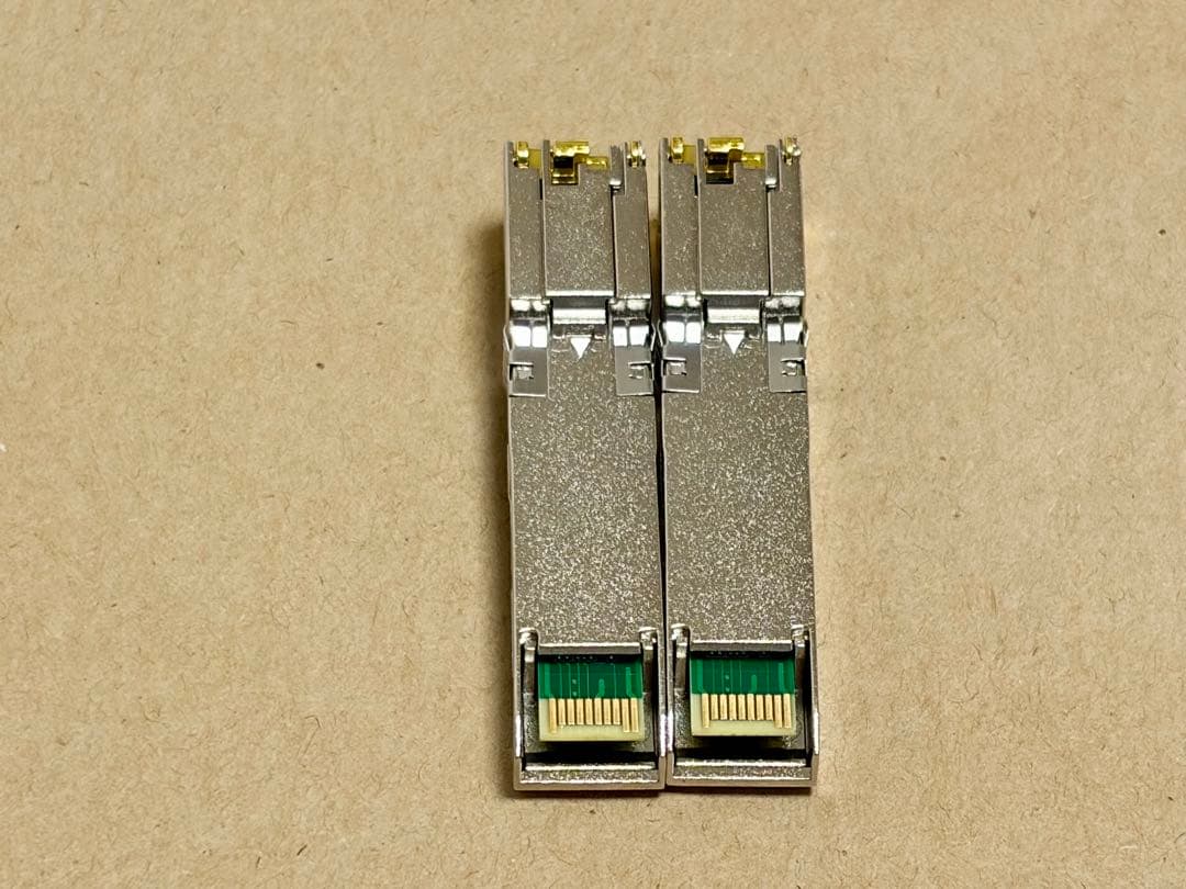 10GBASE-T 銅線 SFP+ 光トランシーバ 2個