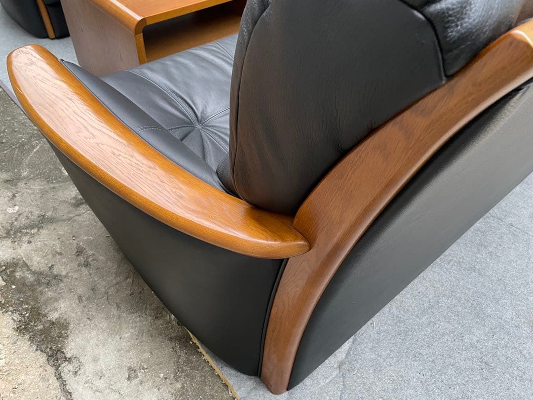 ブランコ　美品　浜本工芸　本革　応接セット　ソファ　テーブル　2点セット