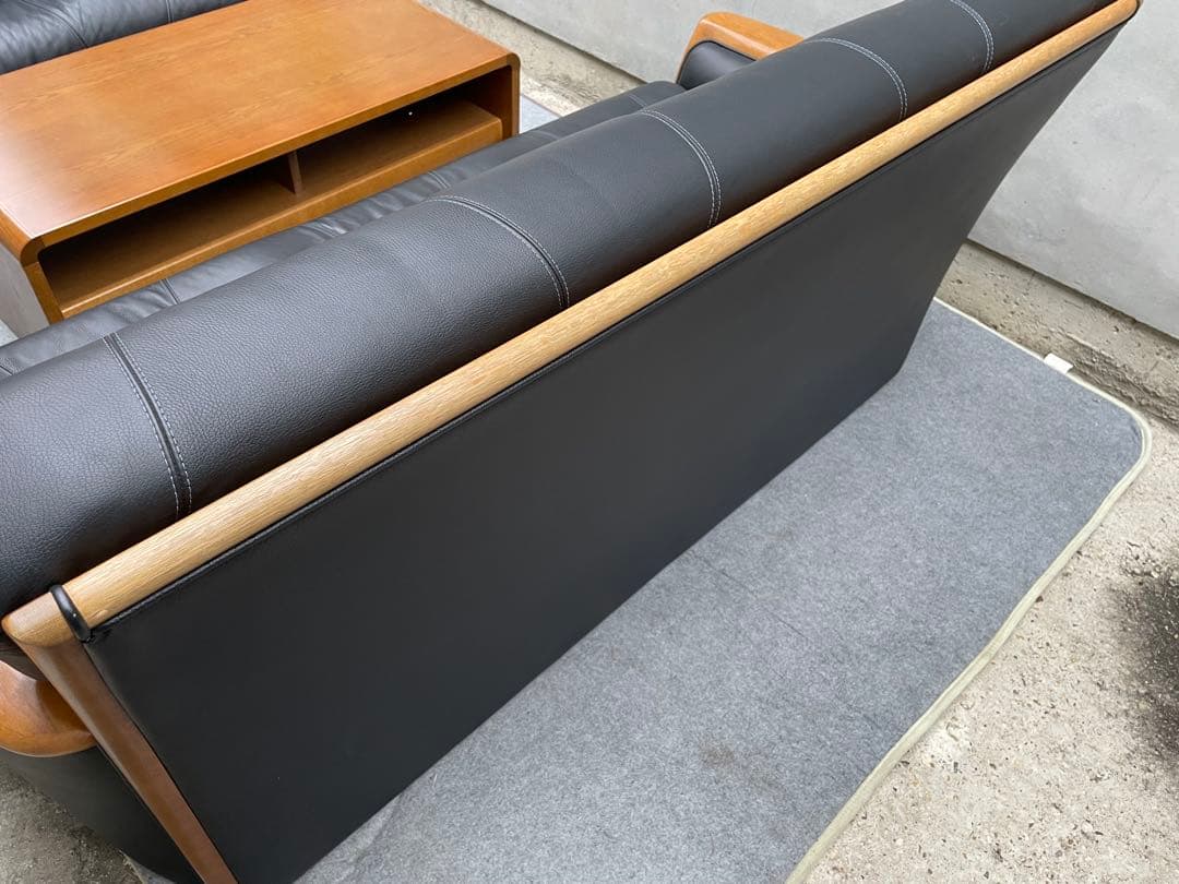 ブランコ　美品　浜本工芸　本革　応接セット　ソファ　テーブル　2点セット