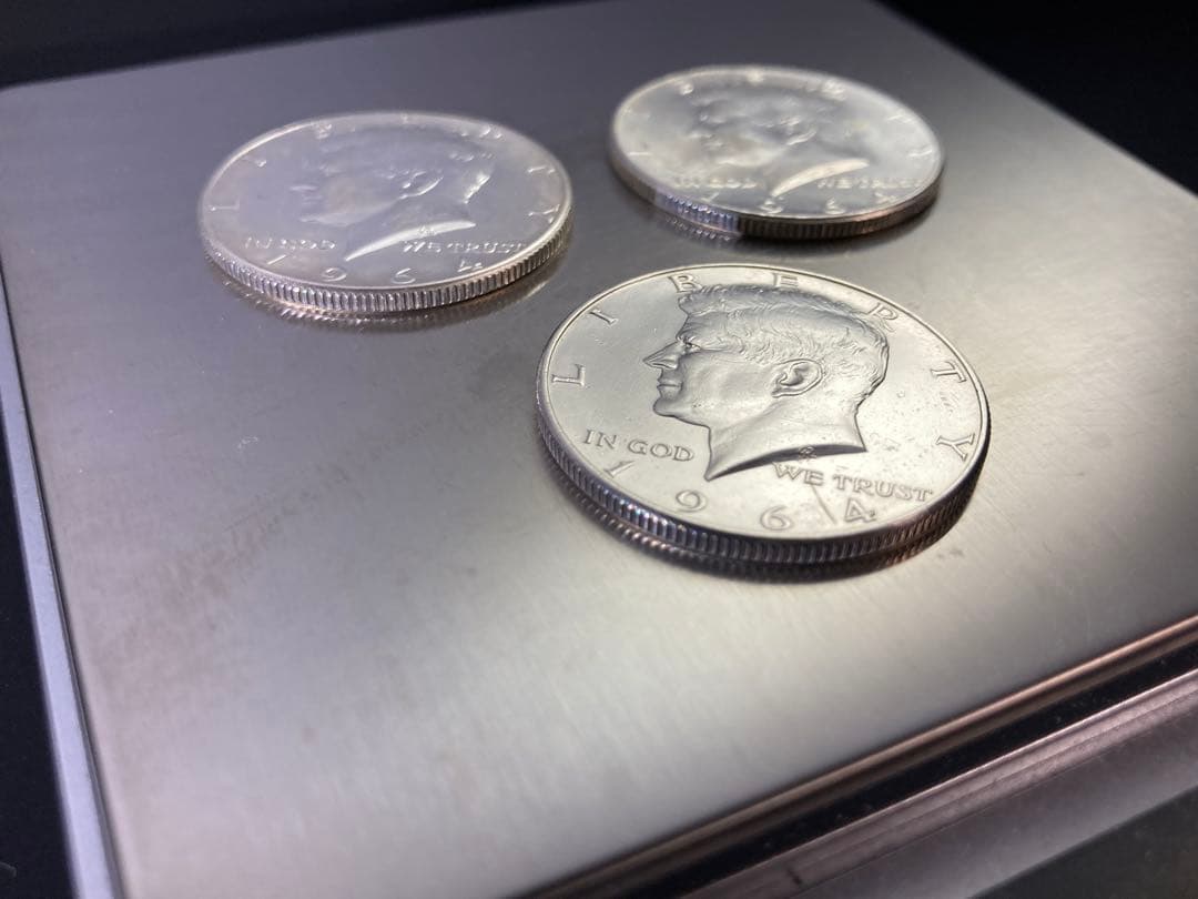 【アメリカ】ケネディハーフダラー銀貨(1964年)3枚組み