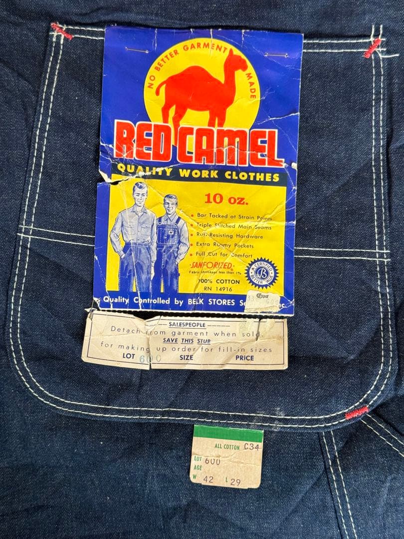 RED CAMEL 50s 60s USA デニムオーバーオール デッドストック