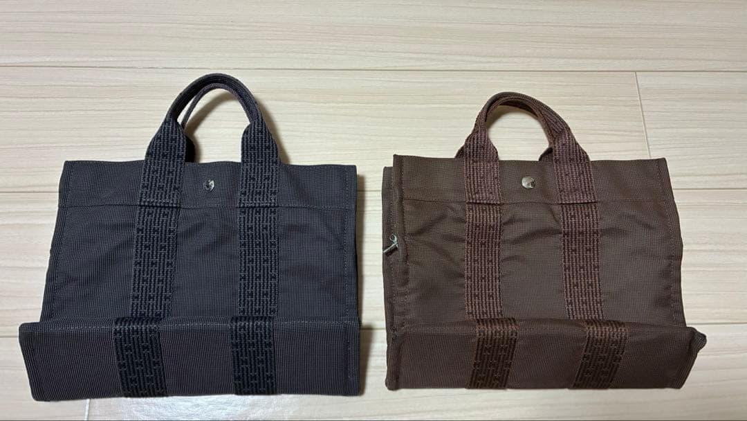 エルメス エールライン　ブラック　ブラウン　PM ハンドバッグ　2点セット