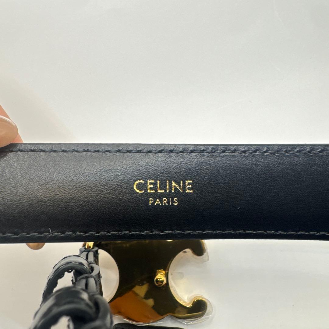 セリーヌ ベルト トリオンフ ゴールド金具 黒サイズ75 レザー保存袋