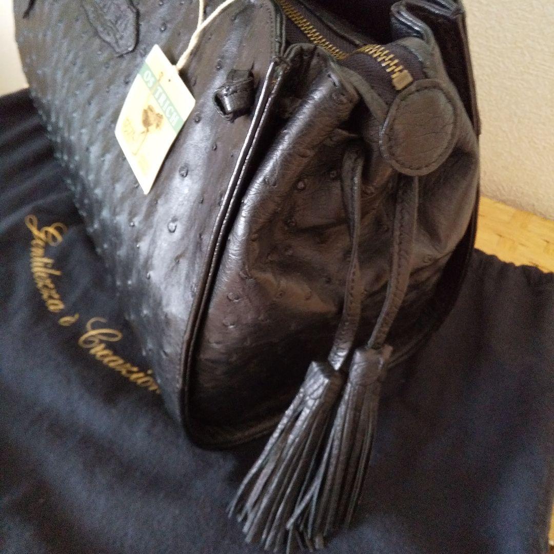 ☆大幅値下げ☆新品☆イビザ ボストンバッグ オーストリッチ ハンドバッグ