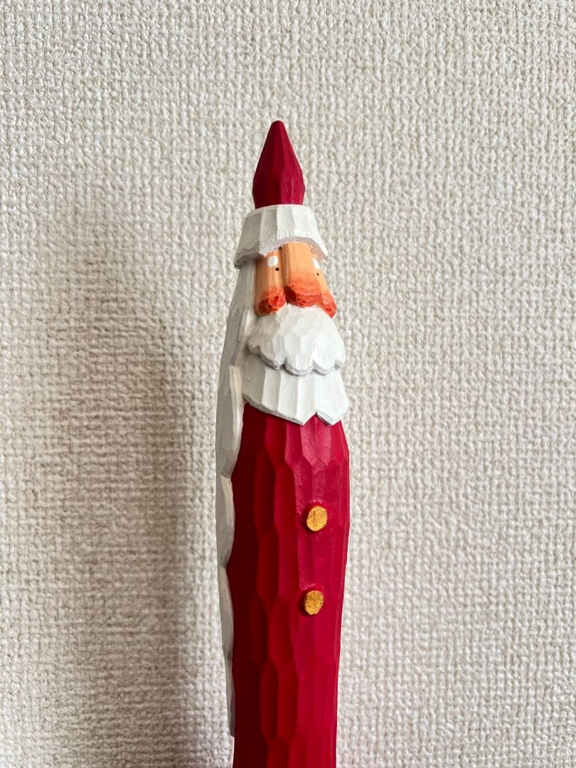 とんがりサンタ　shimoo design クリスマス　北欧　木工　置物　作家