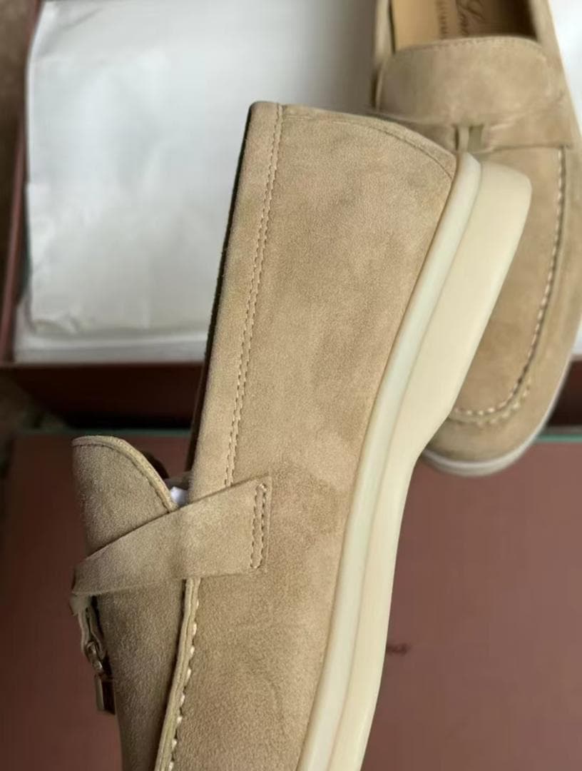 Loro Piana ベージュ スエード モカシン SUMMER WALK