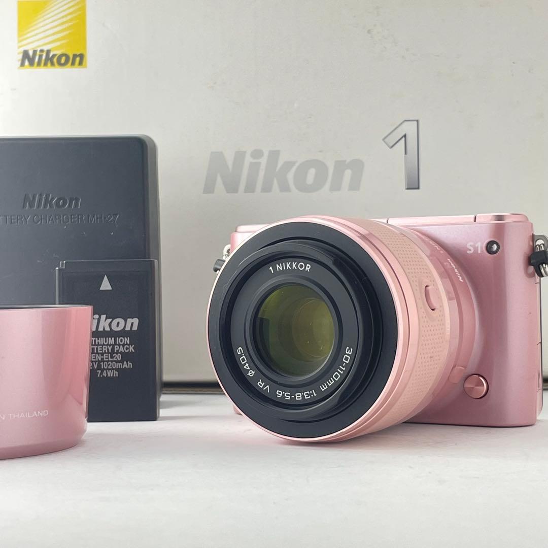 【ショット数1000・返品保証】Nikon1 S1 ピンク 標準レンズキット
