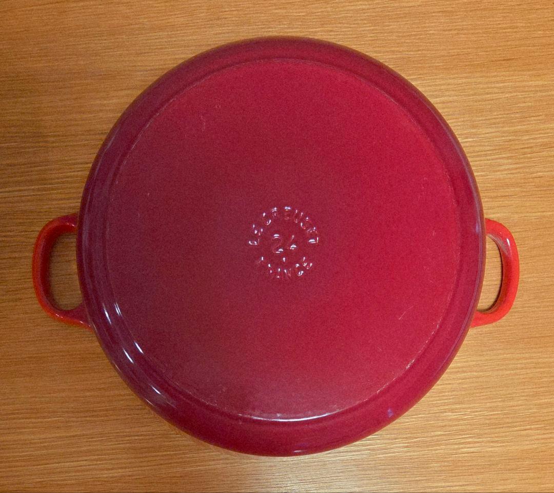 LE CREUSET　ココット・ジャポネーズ　24cm　チェリーレッド　美品