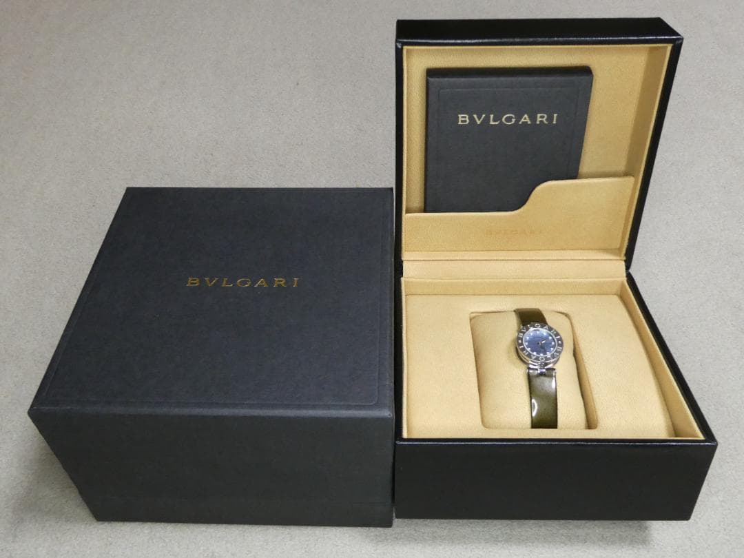 み*え様 再値下げ　BVLGARI B.zero1 青文字盤 茶色ストラップ