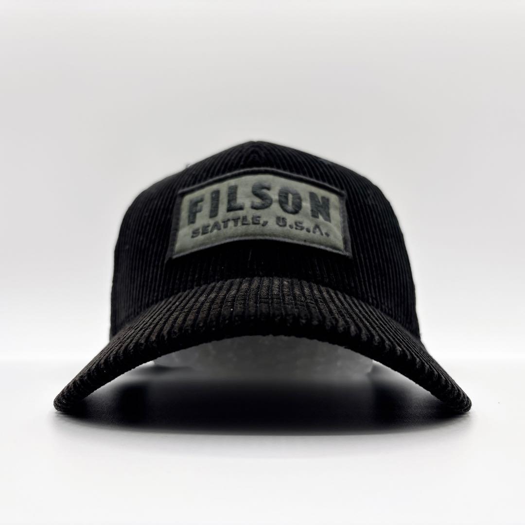 【廃盤品】極美品 フィルソン コーデュロイキャップ ブラック レザーストラップ