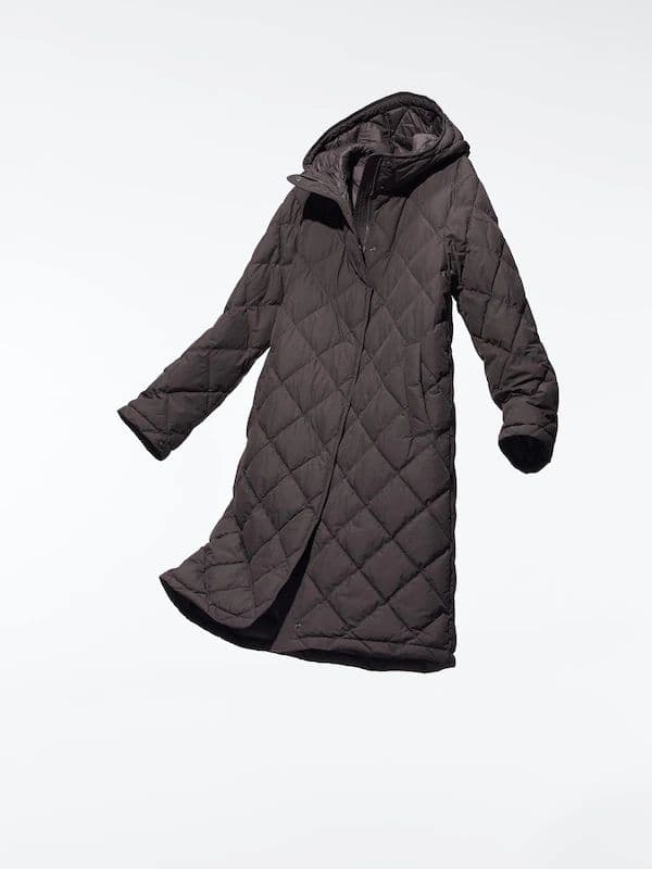 ユニクロ パフテックロングコートリラックスフィット ブラウン M