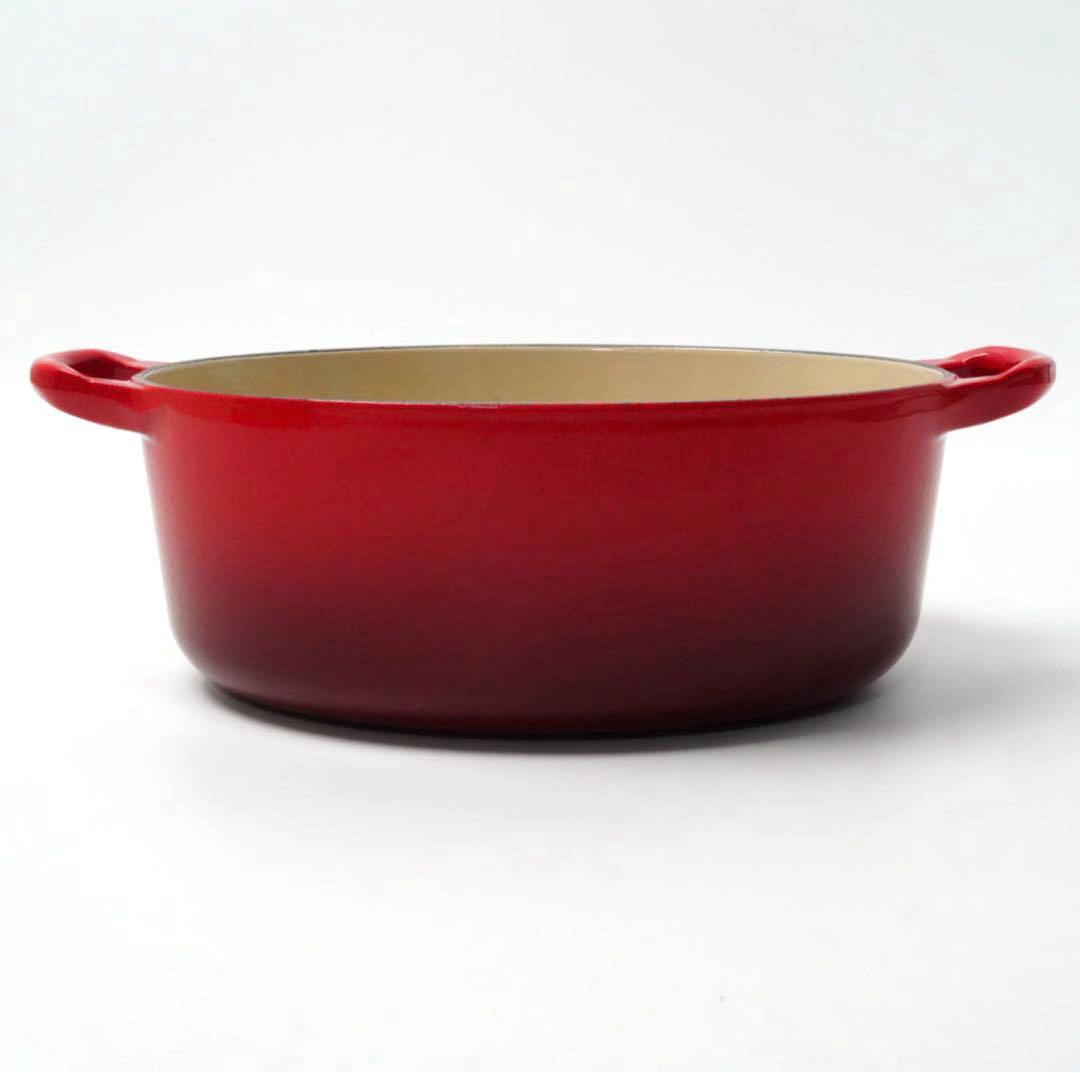 【美品】LE CREUSET　ココット オーバル チェリーレッド　23cm