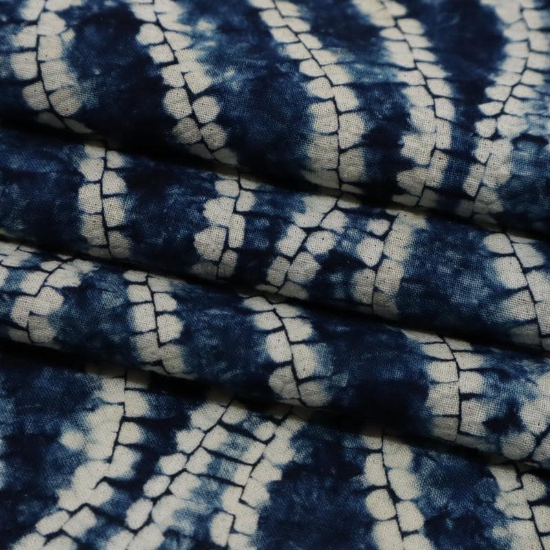 《しぼり◆浴衣■折縫い絞り◆ゆるやか流線模様■濃紺◆木綿夏着物◆US7-14》