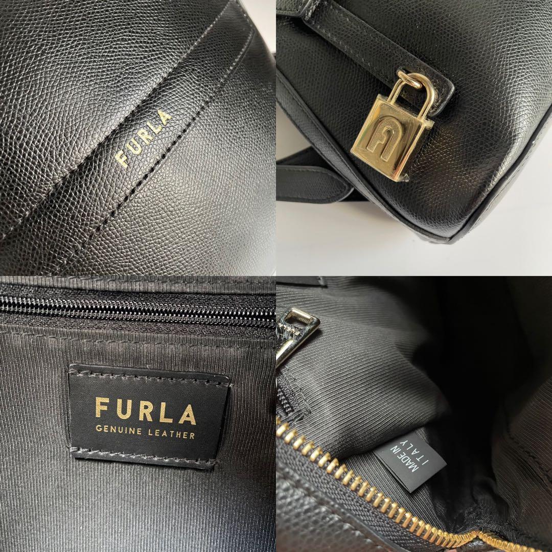 ✨未使用級✨　FURLA パイパー　リュック　ブラック　黒　レザー　カデナ