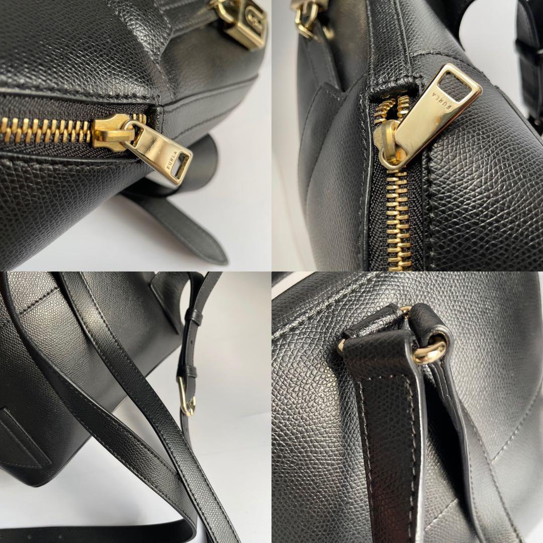 ✨未使用級✨　FURLA パイパー　リュック　ブラック　黒　レザー　カデナ