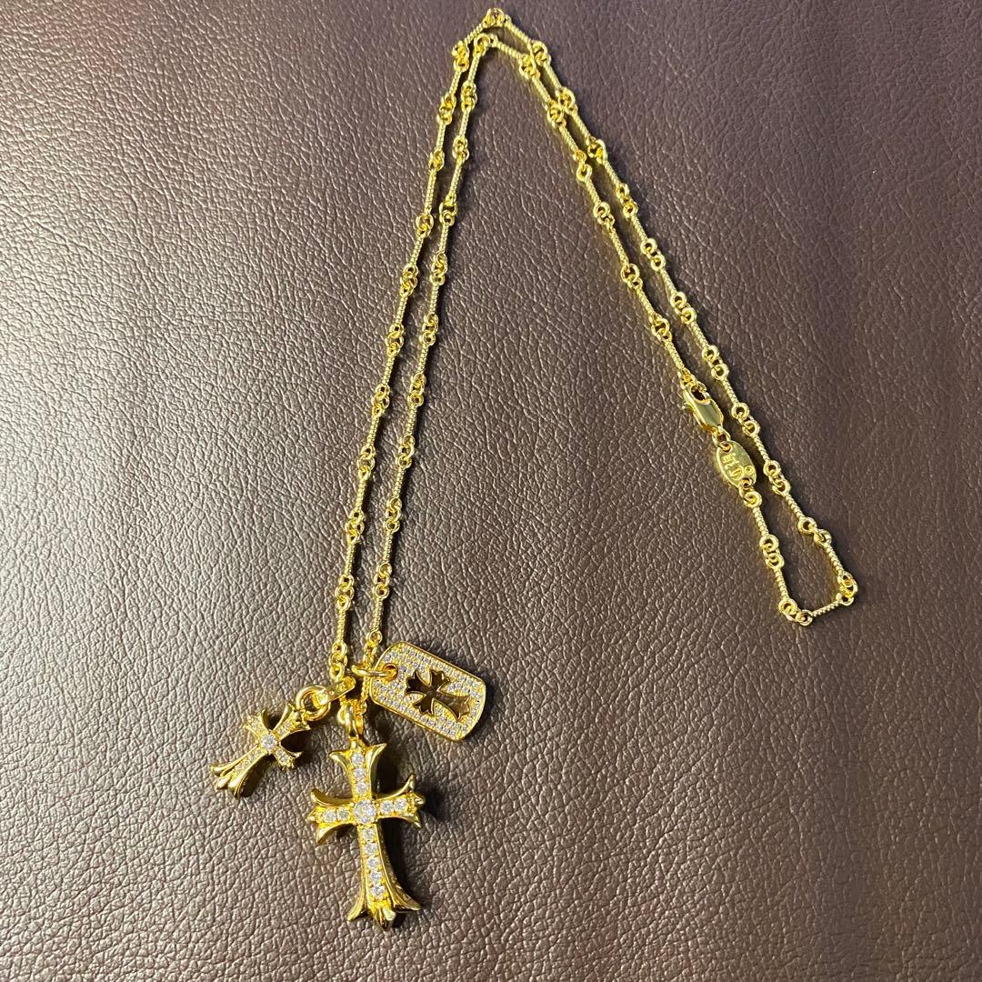 ベビーファット&タイニークロス&ドックタグ　チェーン50cm