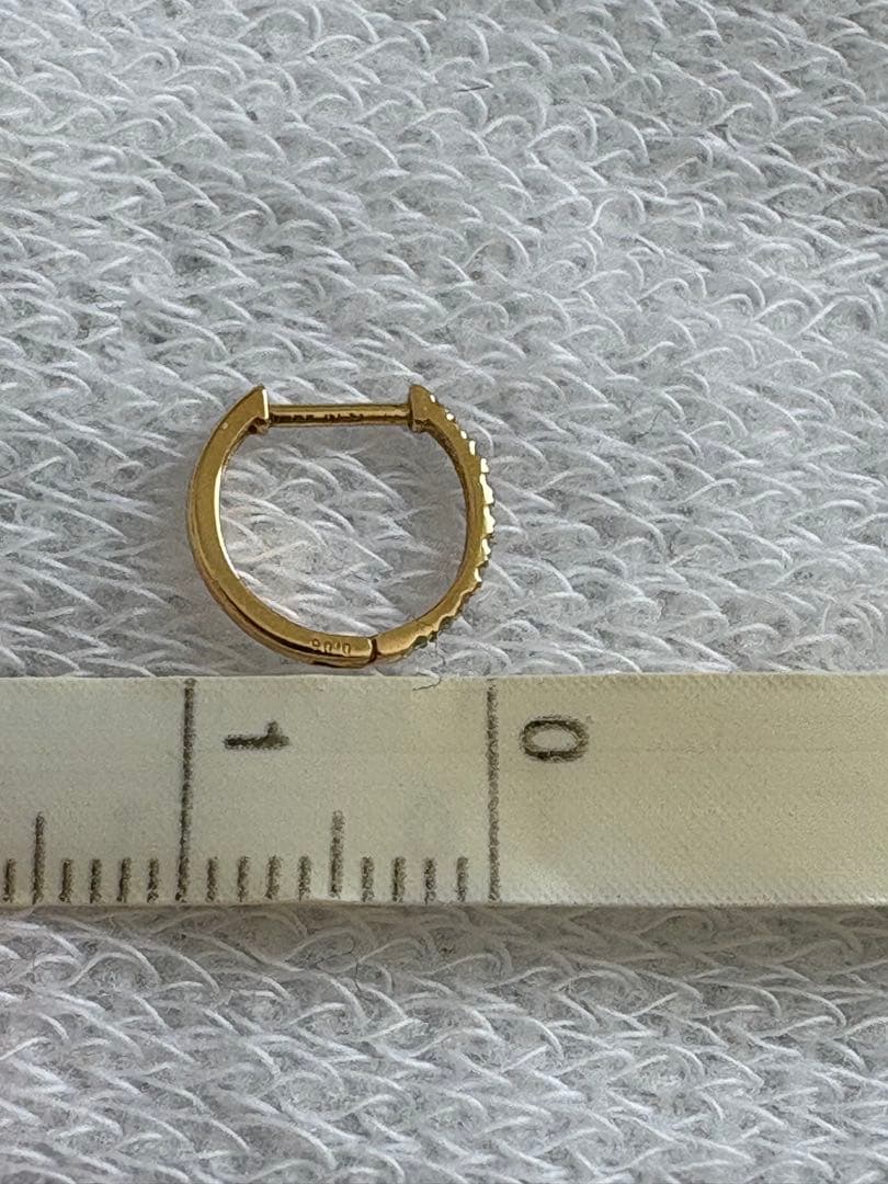 K18YG ダイヤモンド フープピアス