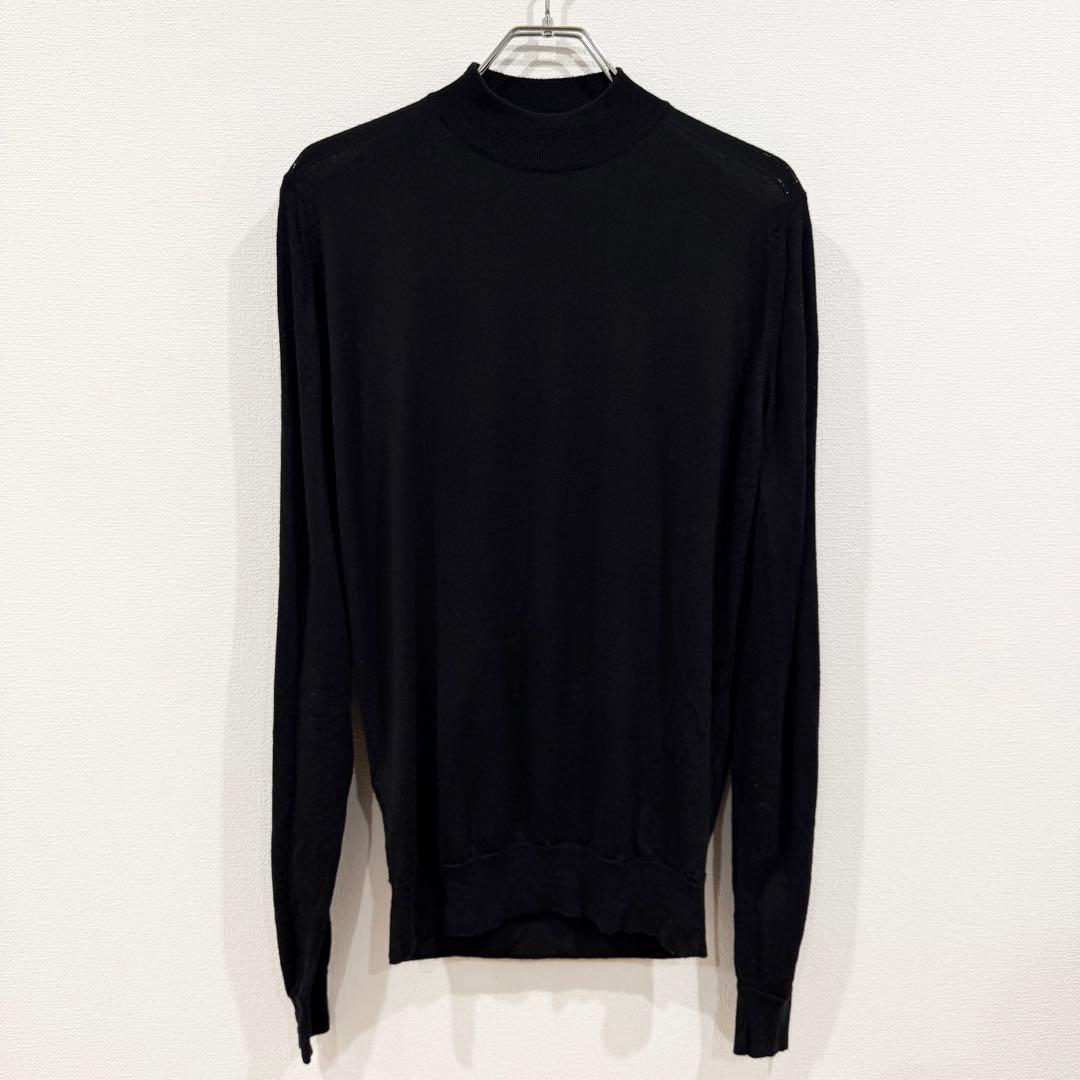 JOHN SMEDLEY モックネックニット ブラック 英国製