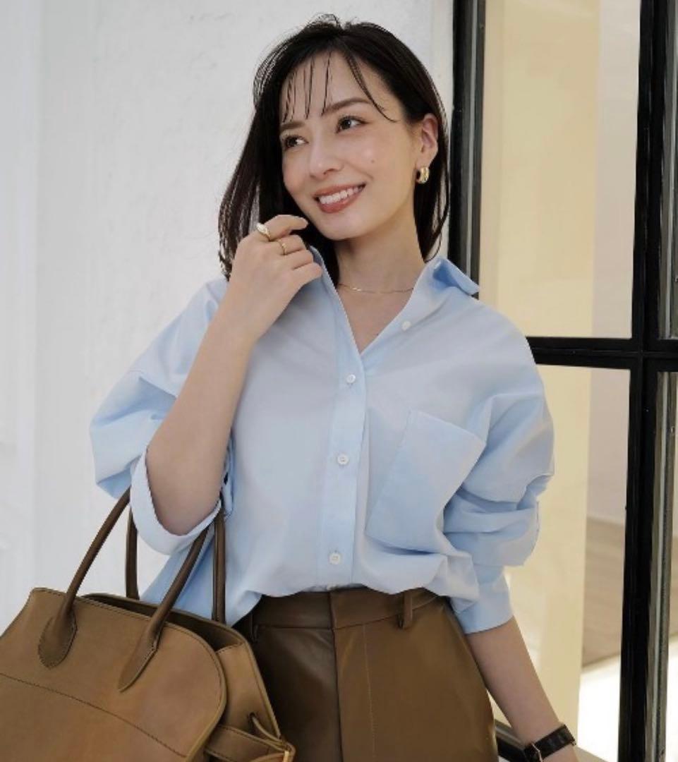 【美品】anuans スタンダートシャツ　SAX 25AW