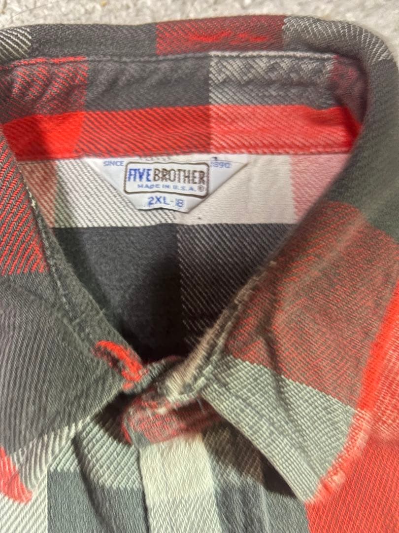 【良サイズ】80s FIVE BROTHER Flannel Shirt