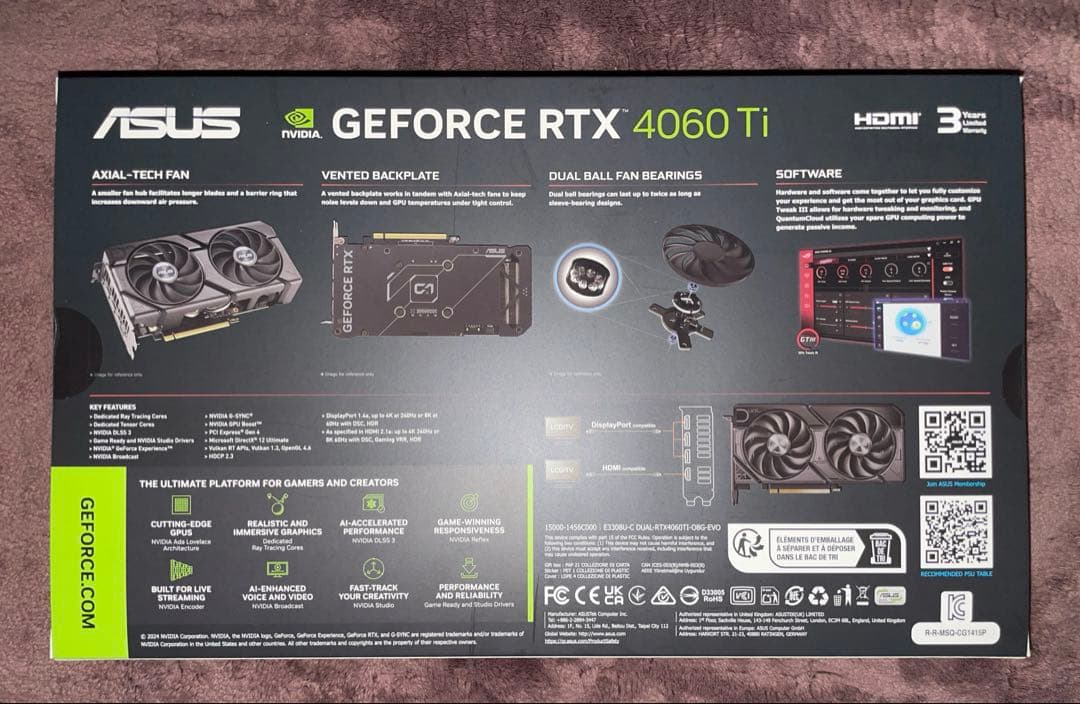 新品　ASUS GeForce RTX 4060 Ti OC 8GB