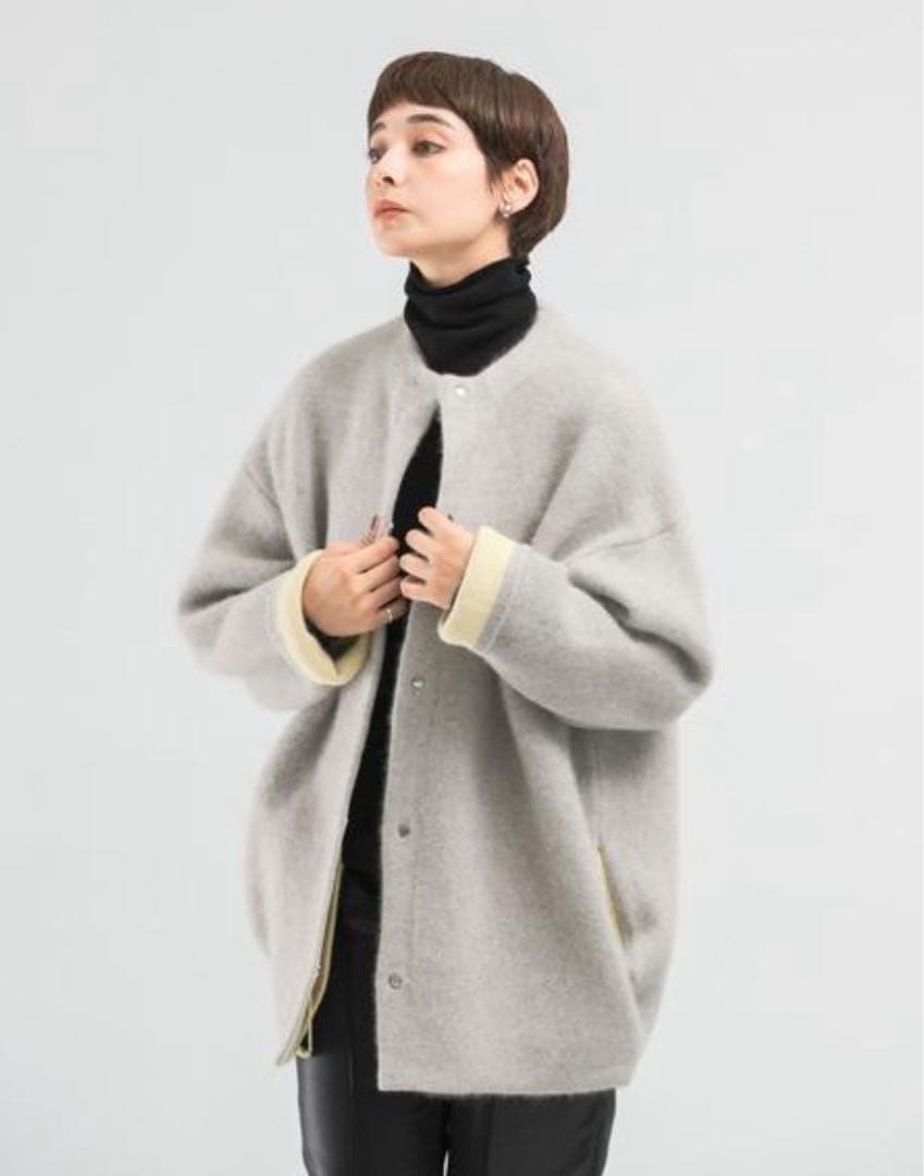 ☆美品☆ELENDEEK CNラクーンミックスダブルカーディガン