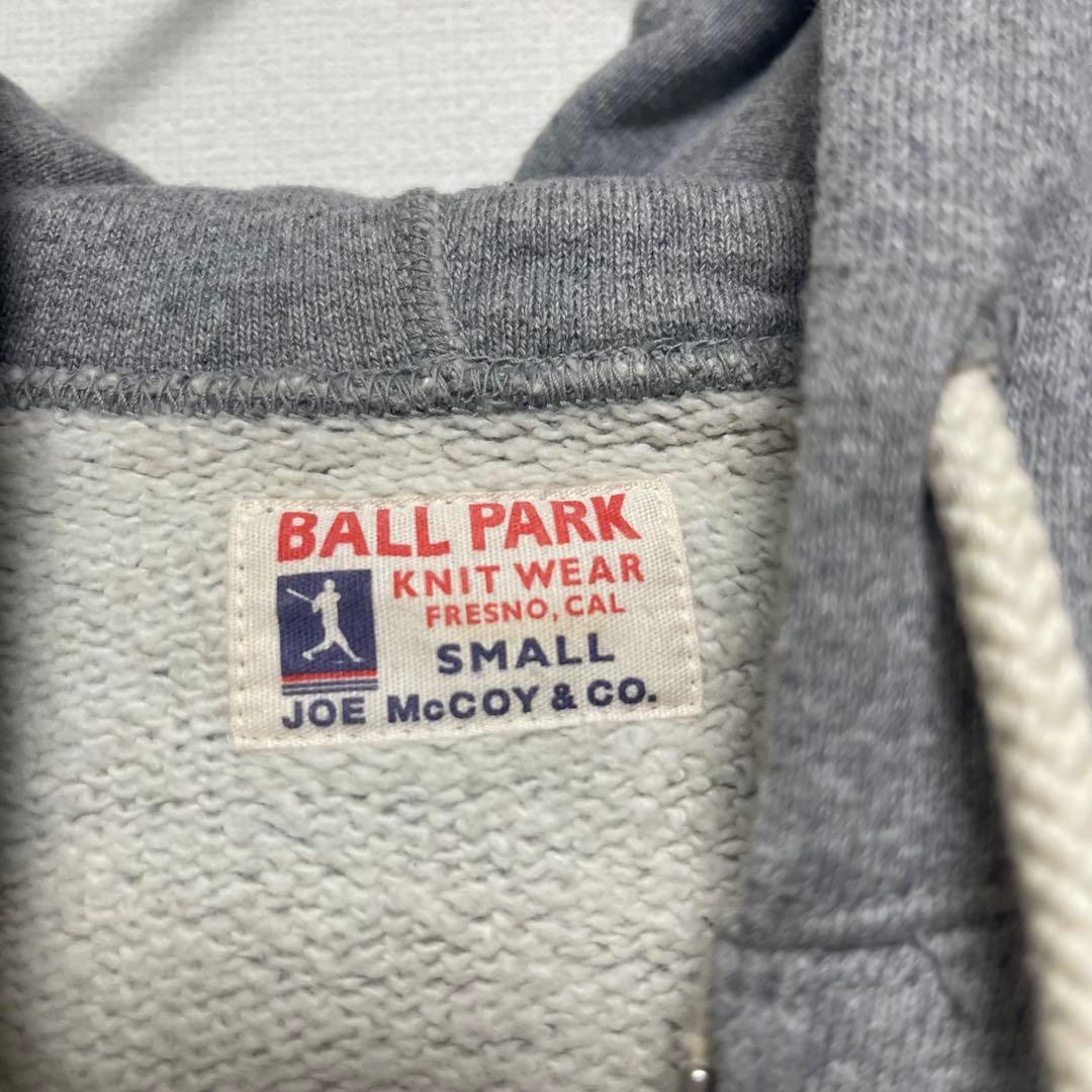 JOE McCOY BALL PARK 裏起毛ジッパーフードパーカー　S