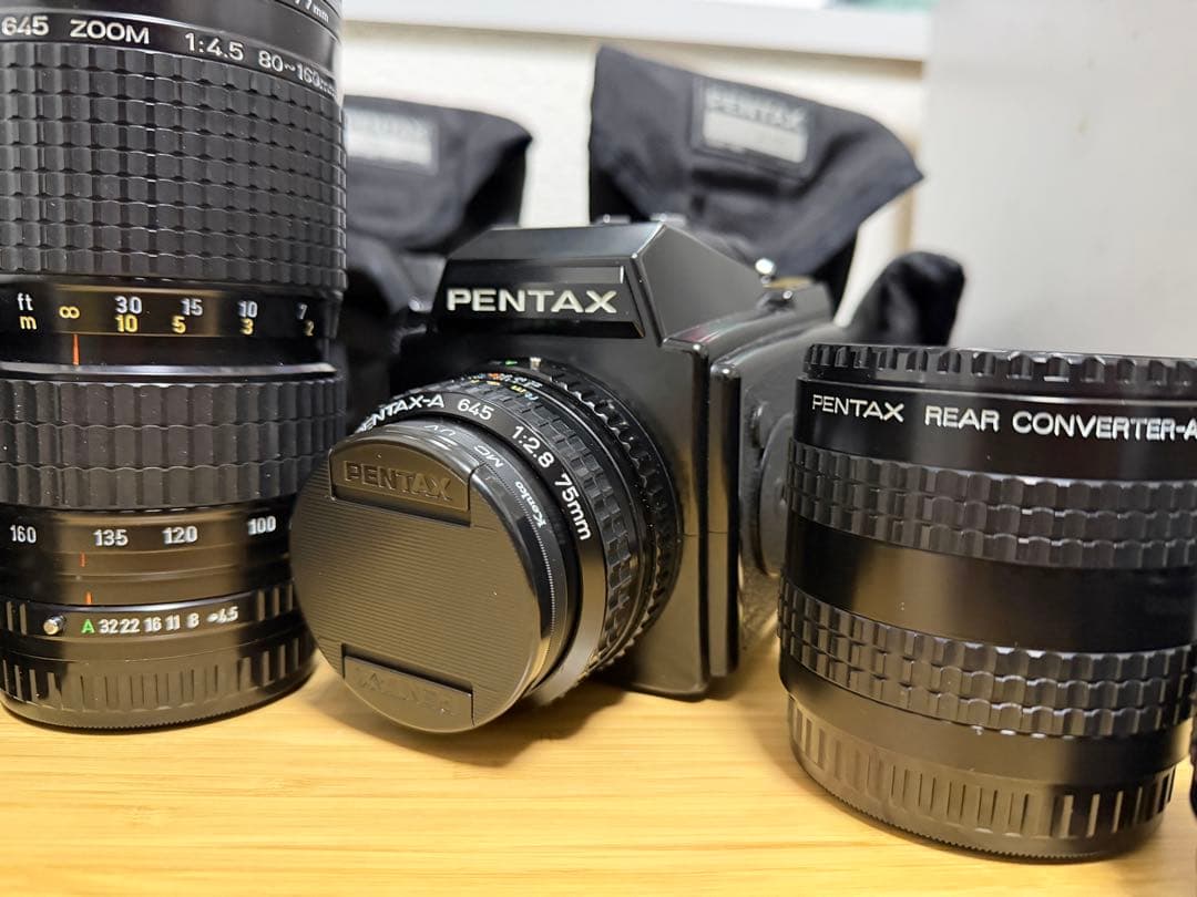 PENTAX 645 コンバータ2種/ レンズ6本　防湿庫保管