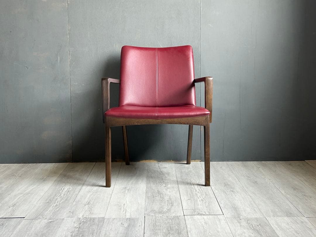 希少　高級家具　浜本工芸　HAMAMOTO アームチェア　ワインレッド　GG