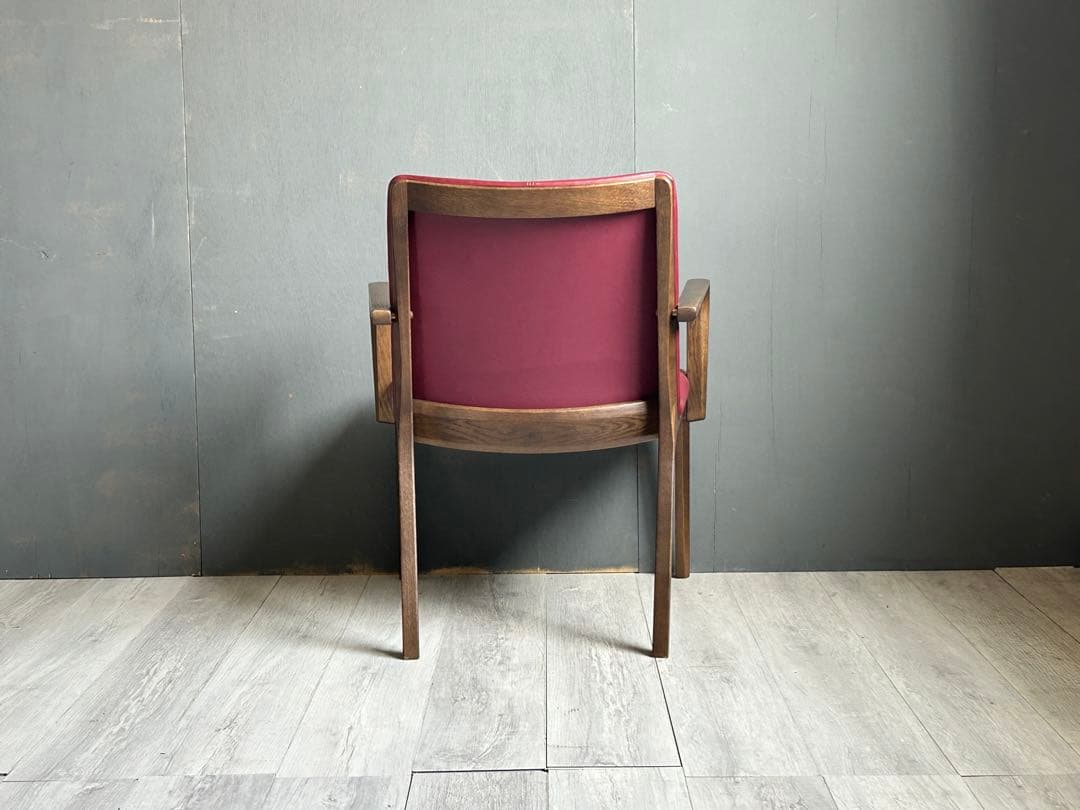 希少　高級家具　浜本工芸　HAMAMOTO アームチェア　ワインレッド　GG