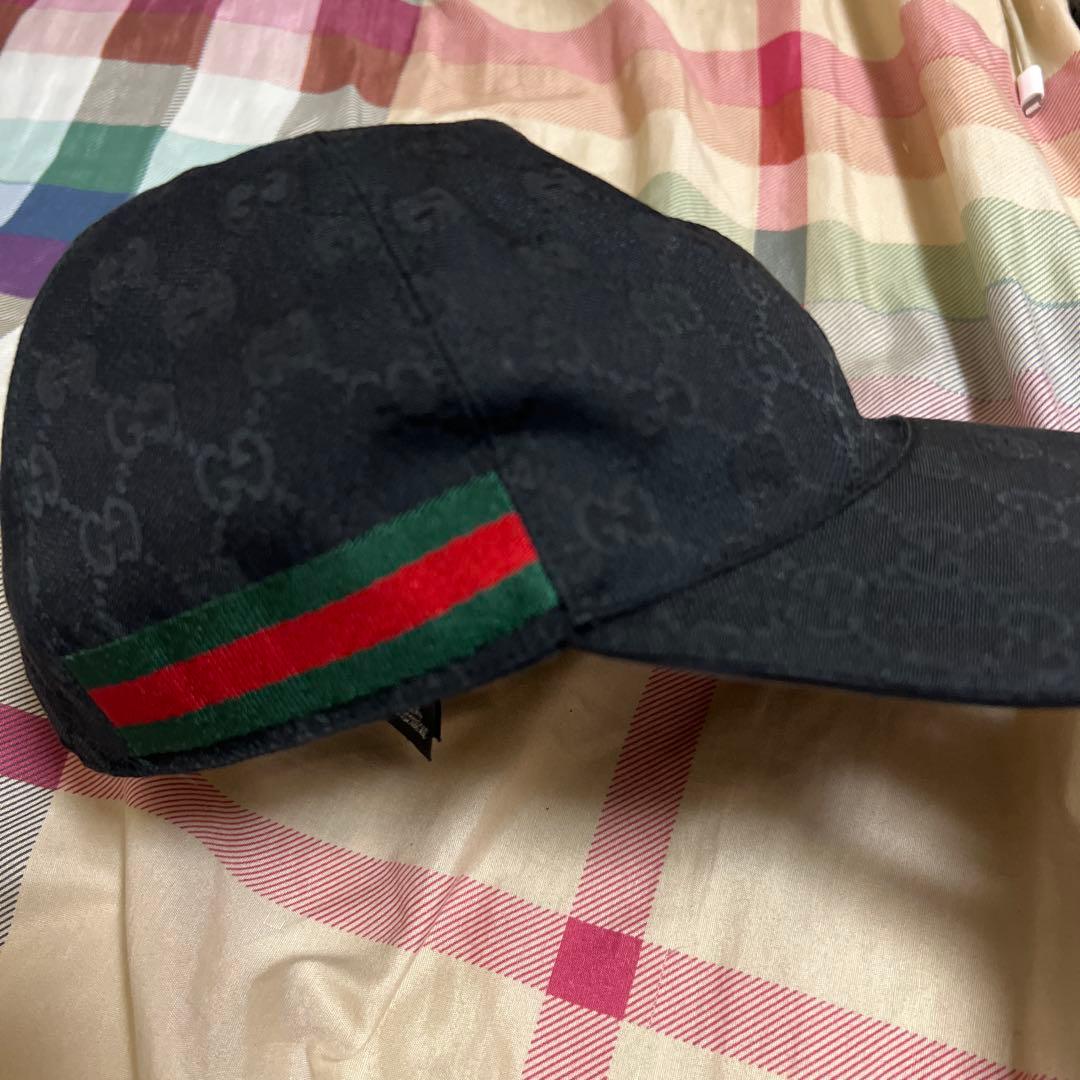 GUCCI GGパターンキャップ 黒