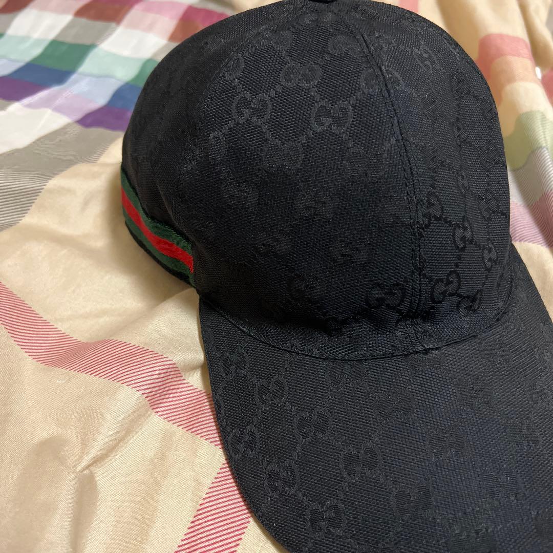 GUCCI GGパターンキャップ 黒